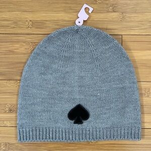 Kate Spade Heather Grey Spade Beanie New